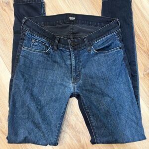 HUDSON Vice Versa Midrise Nico Navy Blue Dark Quilted Super Skinny Jeans 27 RARE